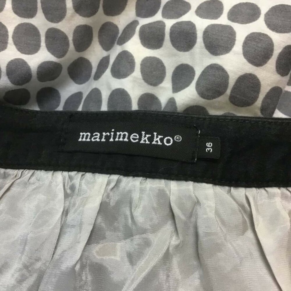 MARIMEKKO Poni Polka Dot Spot Print A-Line Cotton High Waisted Skirt - Picture 10 of 15